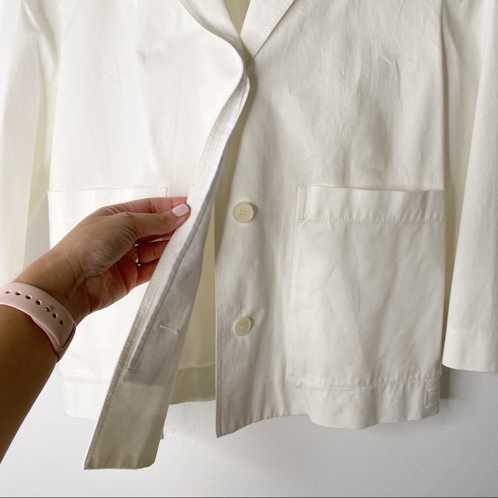 Lafayette 148 New York Classic Button Down Shirt Jacket Blazer Small - Picture 7 of 10